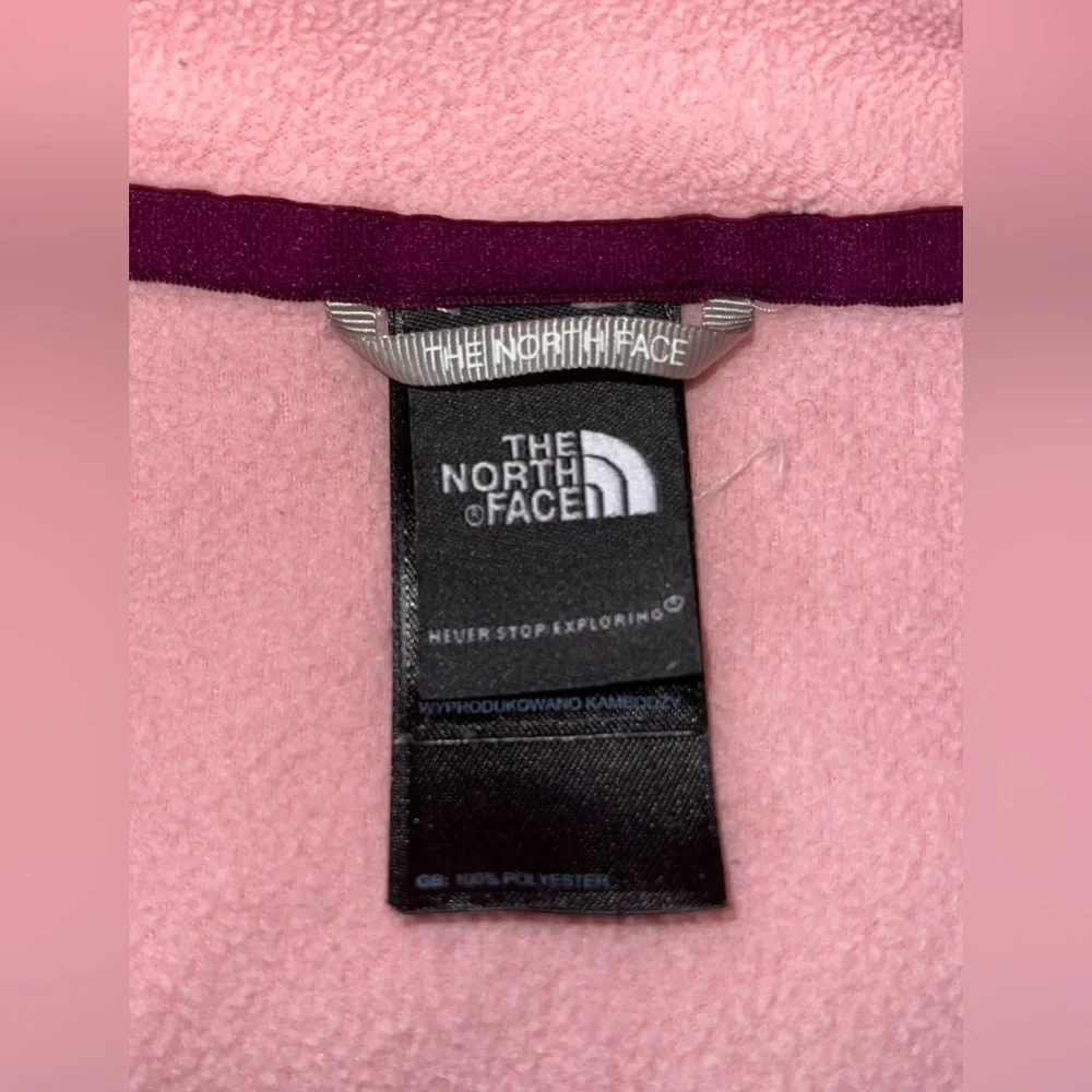 North Face || women’s 1/4 zip up Baby Pink Fleece Pullover size Small - Picture 8 of 8